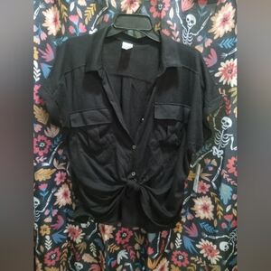 NWT No Boundaries Black Cropped Shirt XXXL(21)